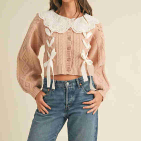 Cable Knit Collard Sweater