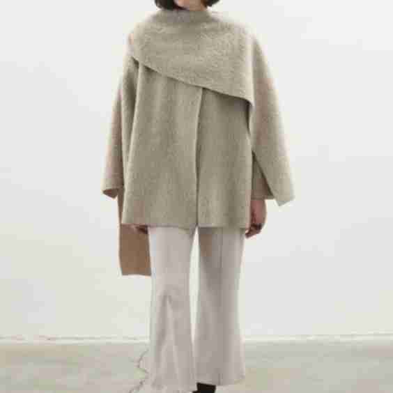 Asymmetrical Cut Cape Collar Mink Coat