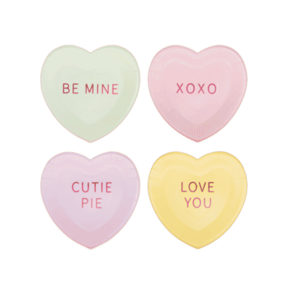 Conversation Hearts Dessert Plate Set