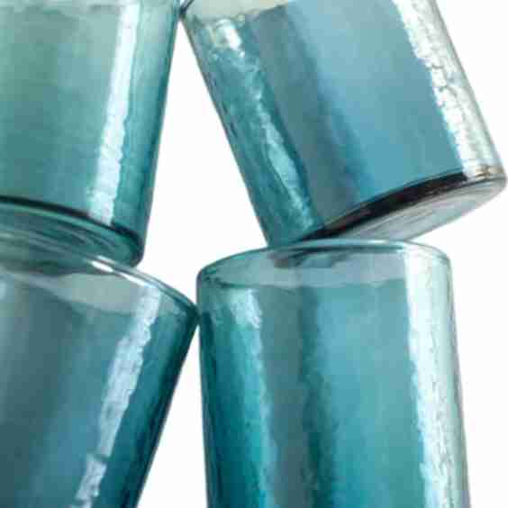 Handblown Hammered Glasses Set Of 4