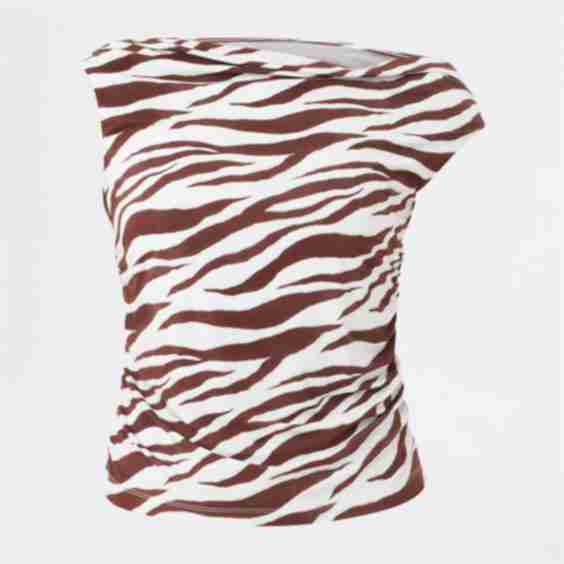 Off Shoulder Zebra Print Top