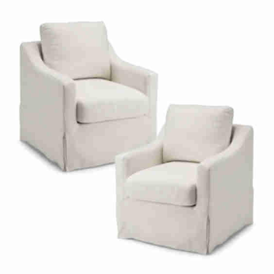 Harper Swivel Accent Chairs With Slipcovers - Set Of 2