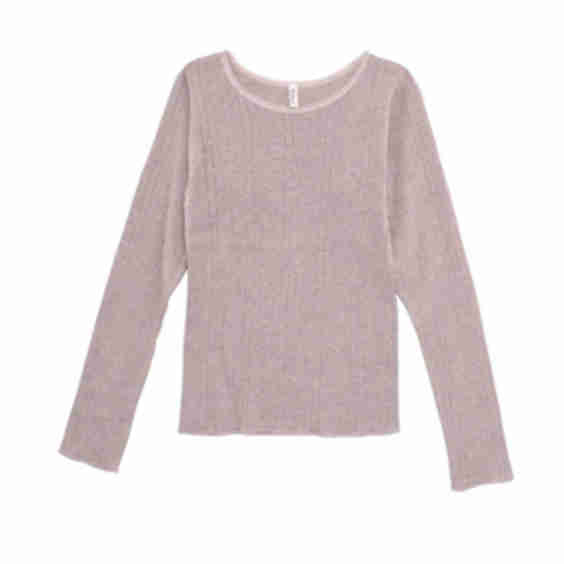 Heather Deadstock Pointelle Baby Tee