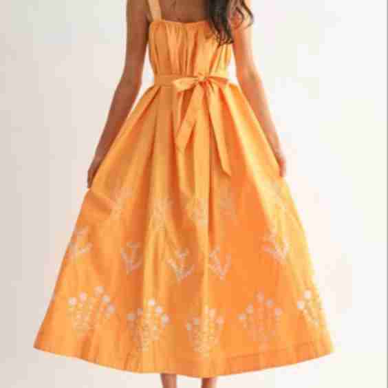 Sunburst Embroidered Maxi Dress