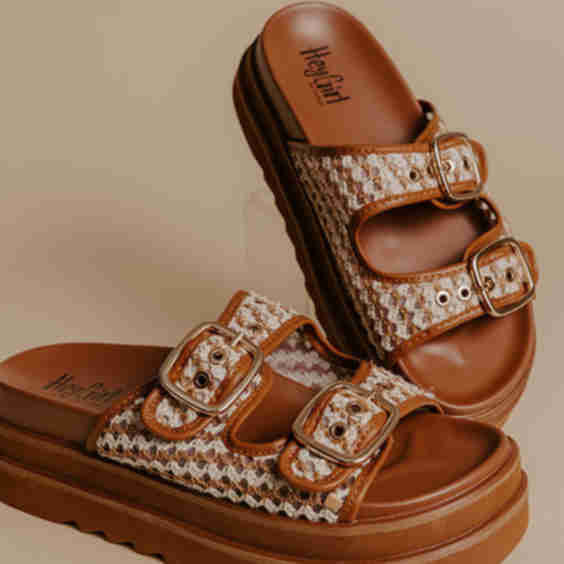 Word On The Street Woven Platform Sandal