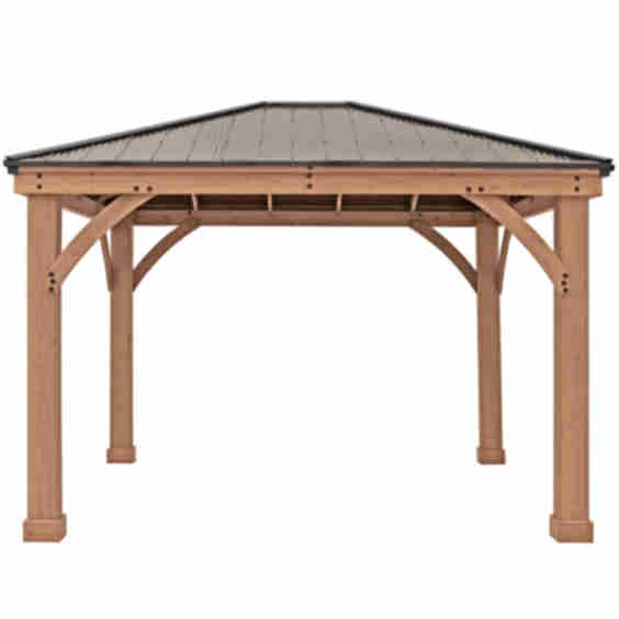 12 x 10 Wood Gazebo with Aluminum Roof
