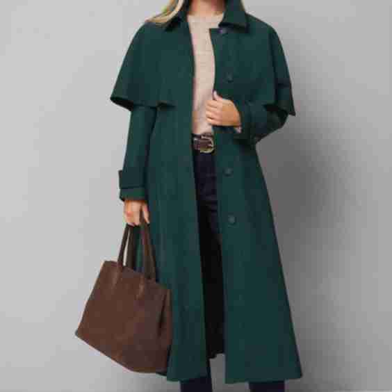 Petite Belted Cape Coat