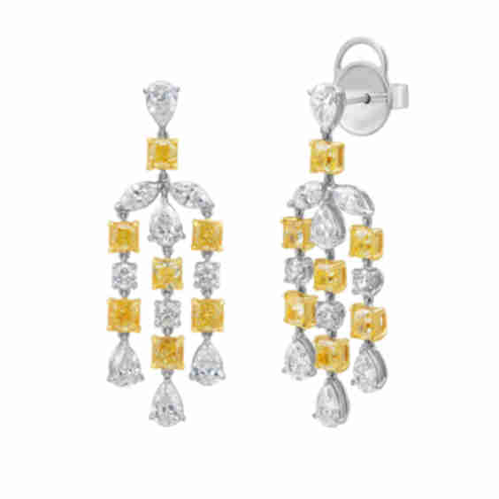Soleil Fancy Diamond Chandelier Earrings