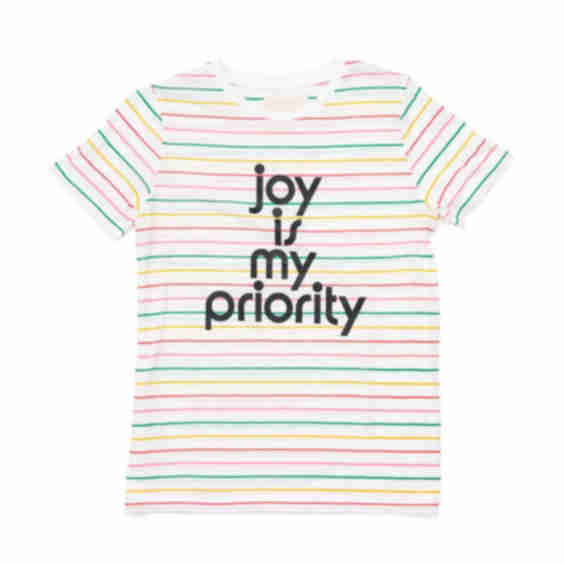 Joy Is My Priority Striped Tee