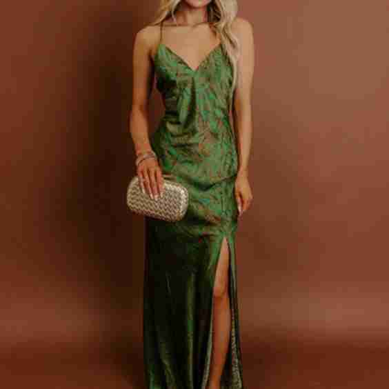Glamour Galore Satin Maxi Dress