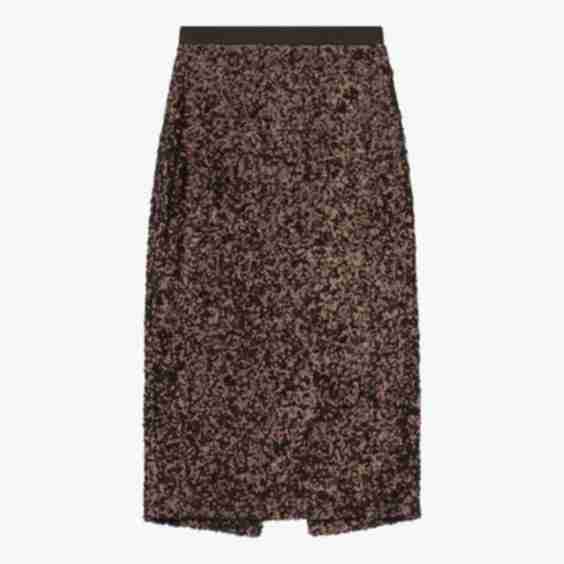 High-Waist Sequin Midi Skirt