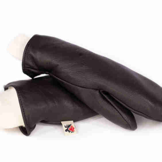 Deerskin Leather Mitts with Storm Cuff