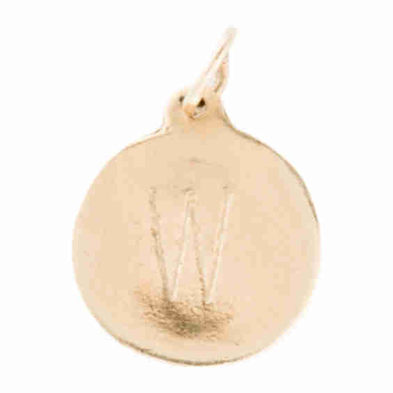 14K Initial W Charm Pendant