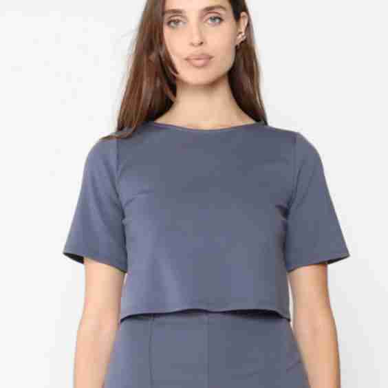 Ponte Knit Short Sleeve Top