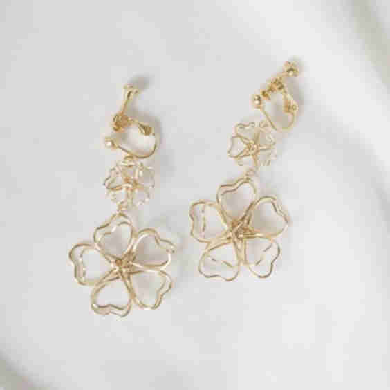 Camellia Bookmark Drop Earrings