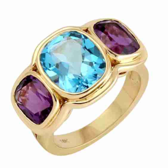 Gemstone Three Stone Ring