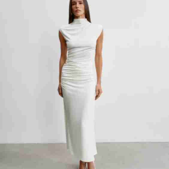Naomi Draped Velour-Effect Knit Blouse