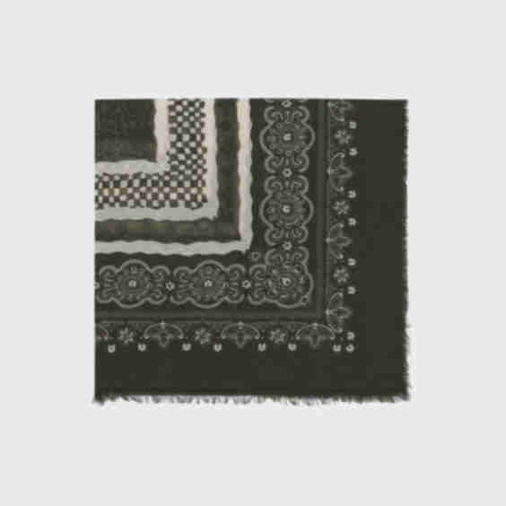 Printed Cotton and Modal Square Scarf