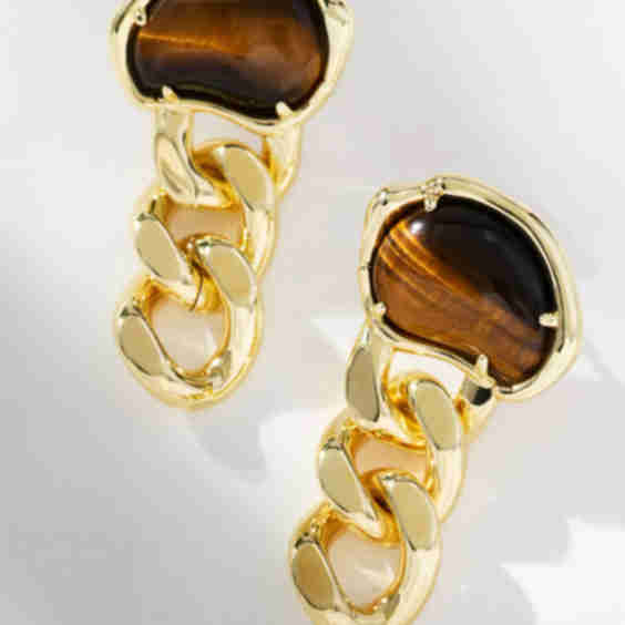 Bean Statement Chain Earrings