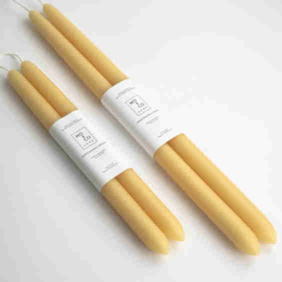 Natural Gold | Dipped Beeswax Taper Candles