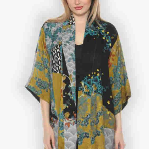 Silk Blend Kimono Jacket