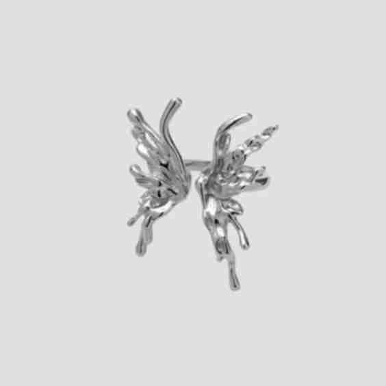 Butterfly Stainless Steel Adjustable Ring