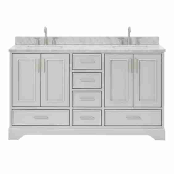 Stafford 60" Free Standing Double Basin Vanity Set with Cabinet and Marble Vanity Top