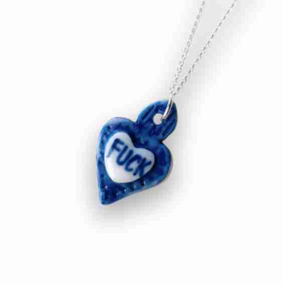 Sacred Heart Rebel Porcelain Necklace