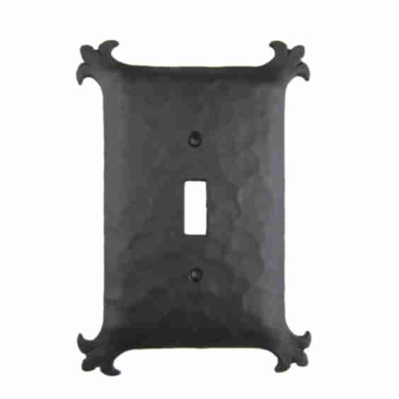 Spanish Revival Hammered Iron Switch Plate Cover Single Toggle
