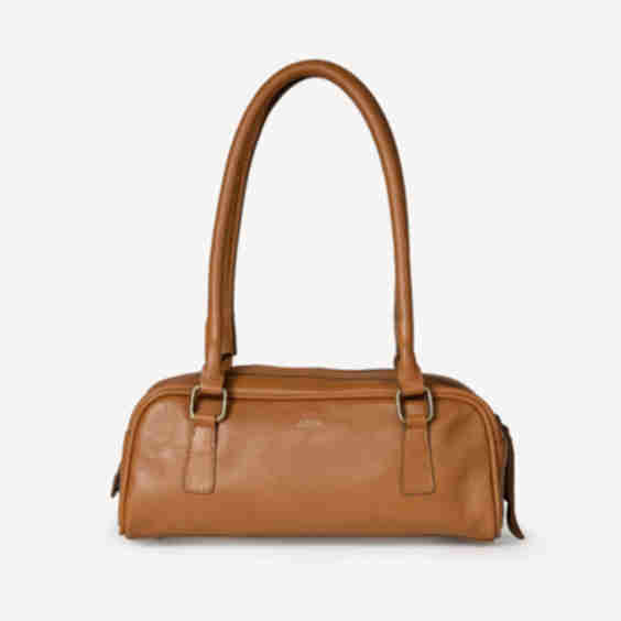 Pebbled Leather Bowler Bag 