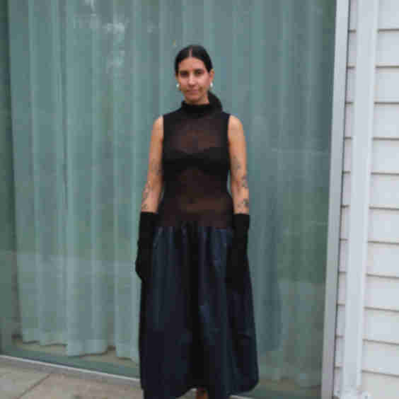 Knit Mock Neck Drop Waist Dress