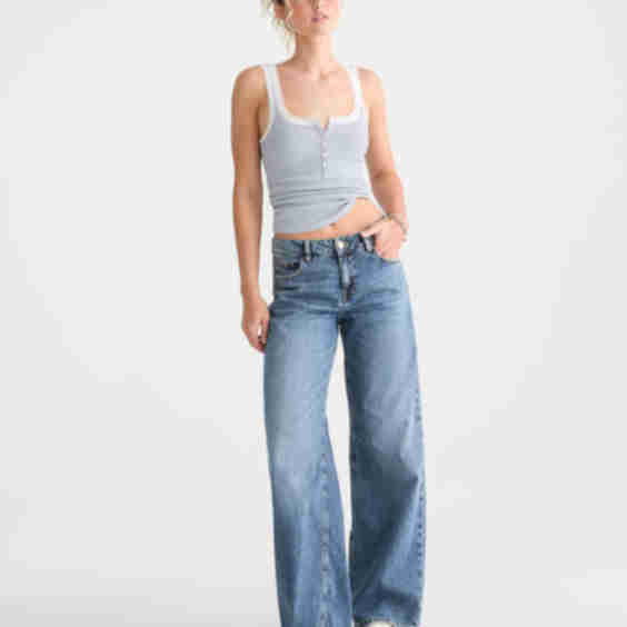 Low-Rise Baggy Wide Leg Lightweight Luxe Jeans