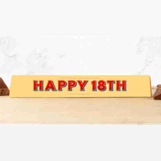  Happy 18th Milk Chocolate and Nougat Bar