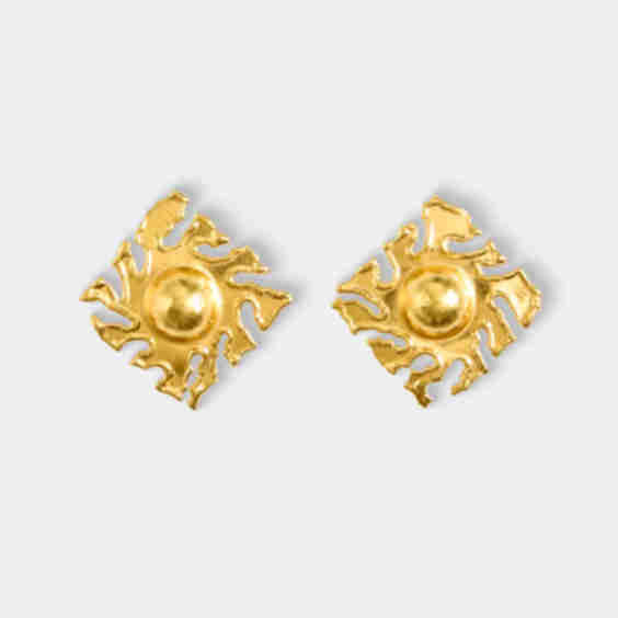 Vintage 1980 Jean Mahie French 22-Karat Clip-On Earrings