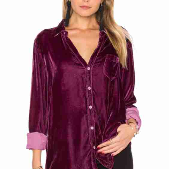 Sloane Velvet Button Up Top