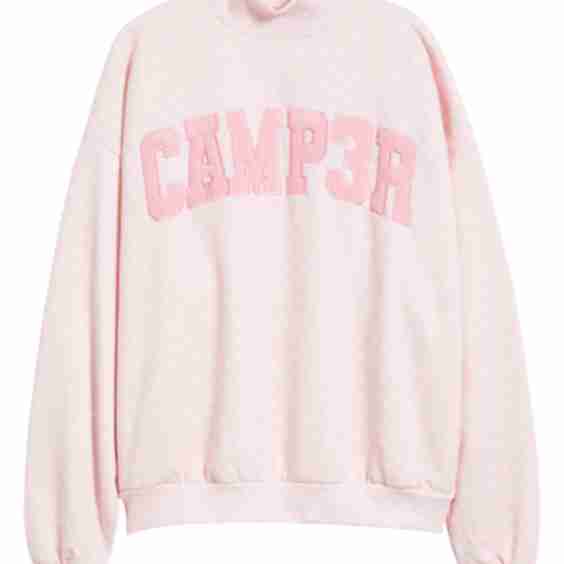 Ditsy Daisy Logo Appliqué Mock Neck Graphic Sweatshirt