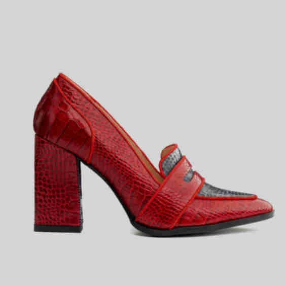 Annabel Crocodile Print Loafers