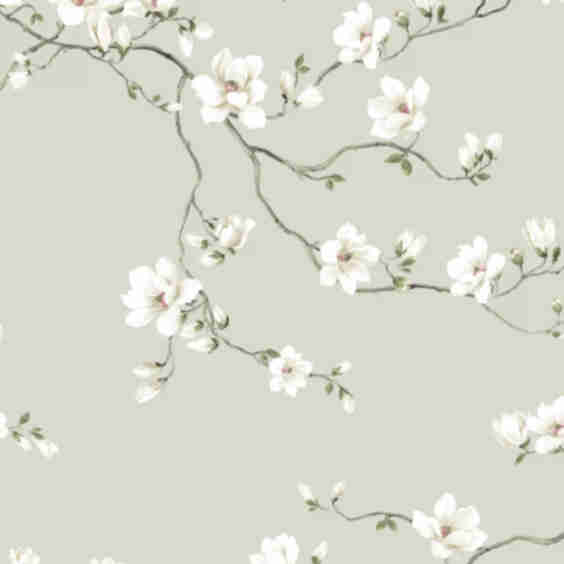 Moonlace Magnolia Floral Wallpaper