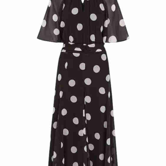 Mono Spot Print Maxi Dress