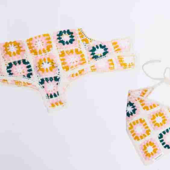 Bubblegum Crochet Dog Shirt & Bandana