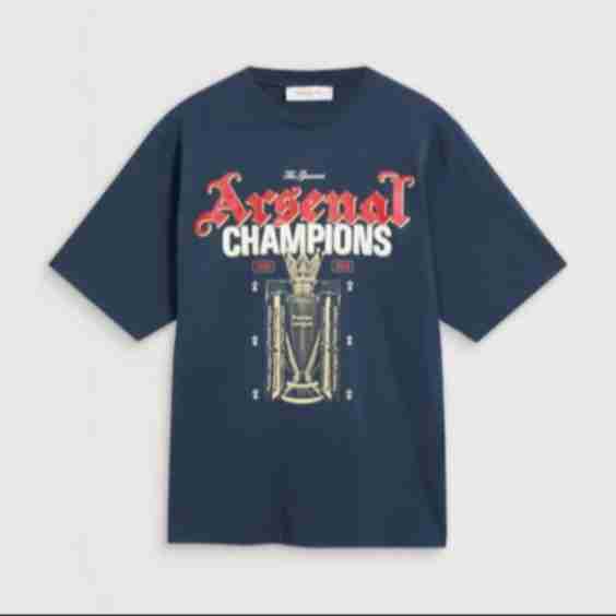 Arsenal Premier League Champions 25 26 Navy Crew T Shirt