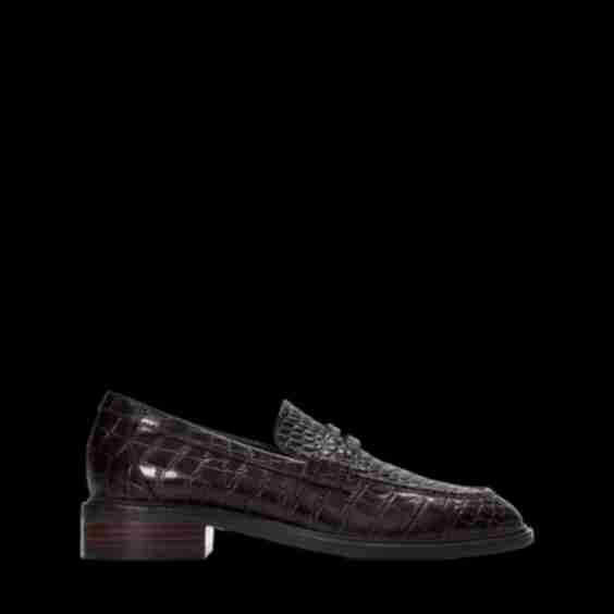 Capito Chocolate Croc Emboss Leather Loafers