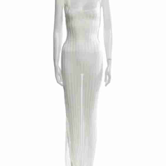  Square Neckline Long Dress