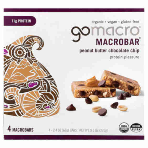 MacroBar, Protein Pleasure, Peanut Butter Chocolate Chip, 4 Bars, 2.4 oz (69 g) Each