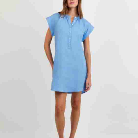 Cap Sleeve Henley Dress