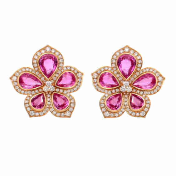 Amore Sapphire Flower Earrings