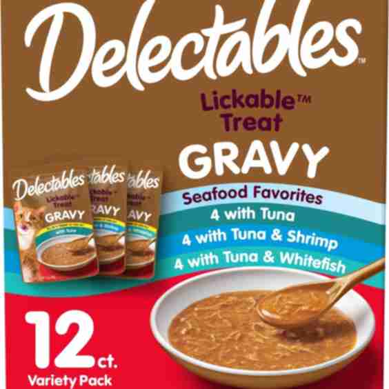 Lickable Treat Gravy Seafood Variety, 1.4-oz Pouch, 12 Count