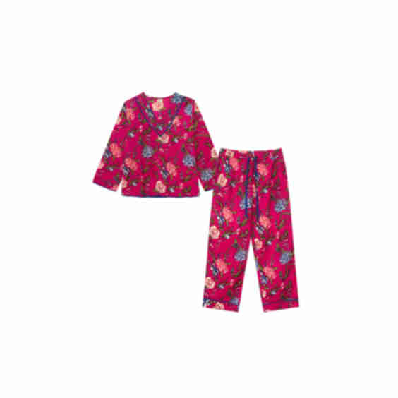Fuchsia Women's Floral Cotton Pyjamas