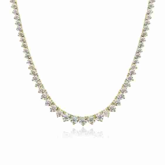 Riviera 3-Prong Graduated Tennis Necklace