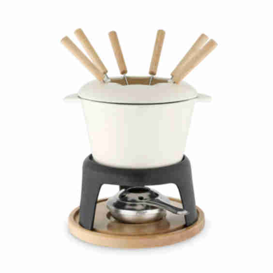  1.5 qt. Cast Iron Fondue Set
